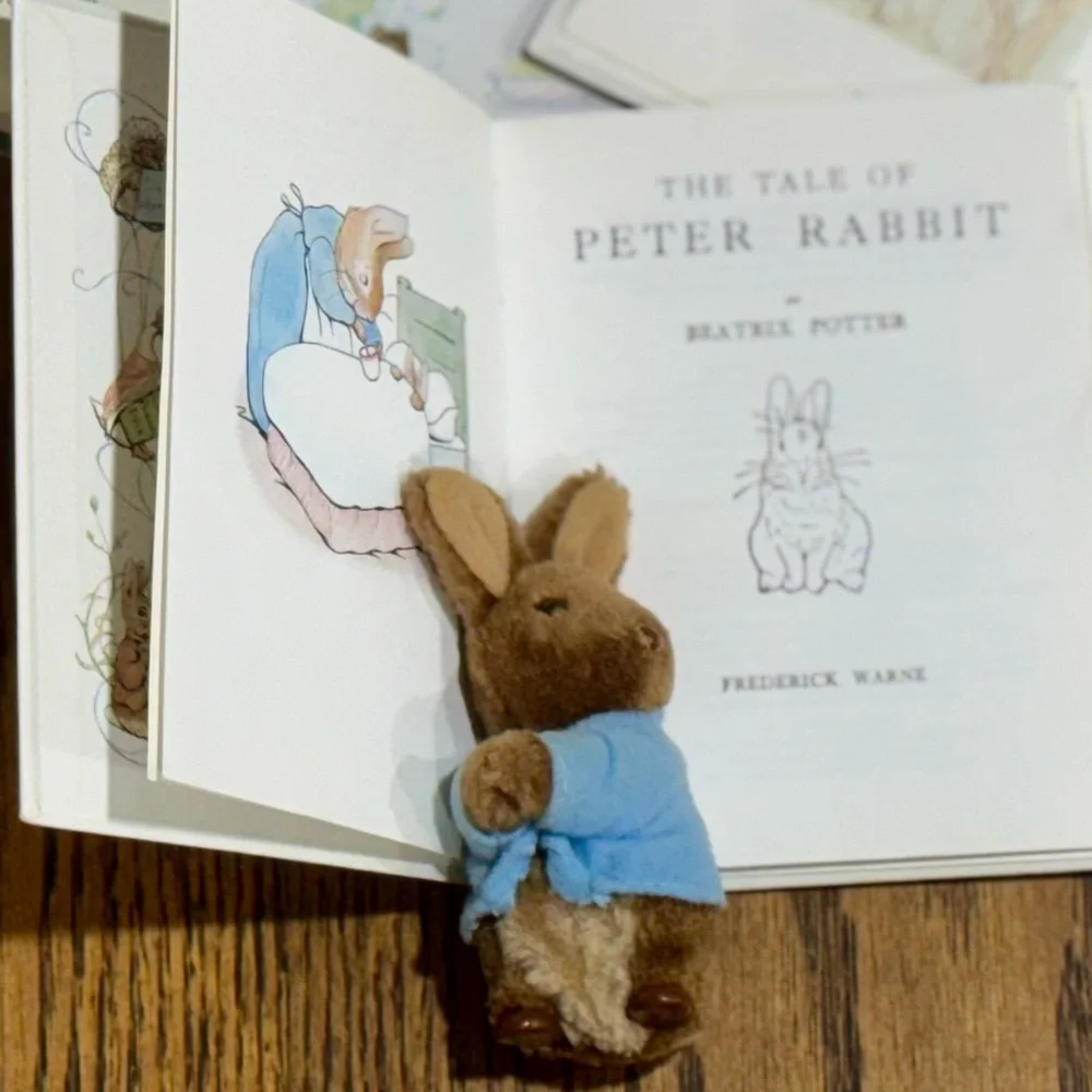 Beatrix Potter Book Collection + Peter Rabbit Plush, Stickers Book, Board book📚